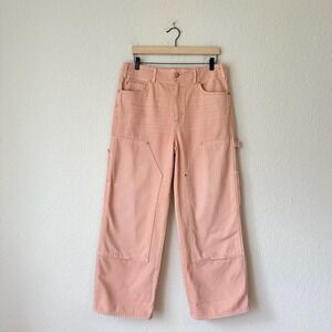 ULLA JOHNSON The Olympia Wide-Leg Carpenter Denim Jean in Dusty Pink